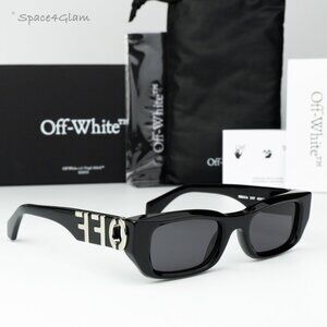 Off-White Women Sunglasses Black Grey Square OERI124 FILLMORE 1007 NEW AUTHENTIC